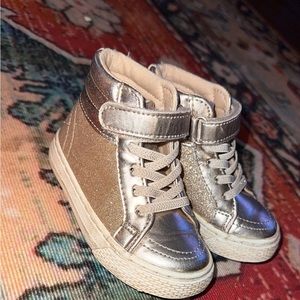 Toddler Girls Glitter Hi Top Sneakers - Rose Gold